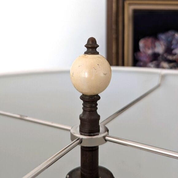 Vintage Art Deco Etched|Cut Glass Table Lamp - Picture 7 of 8